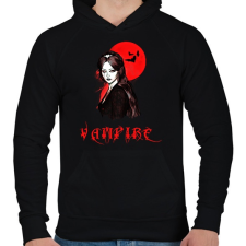 PRINTFASHION vámpír - Férfi kapucnis pulóver - Fekete férfi pulóver, kardigán