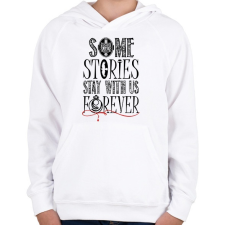 PRINTFASHION Vámpír Naplók - Some stories - Gyerek kapucnis pulóver - Fehér gyerek pulóver, kardigán