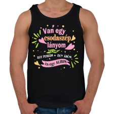 PRINTFASHION Van egy csodaszép lányom! - Férfi atléta - Fekete atléta, trikó