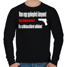 PRINTFASHION van egy lányom2 - Férfi pulóver - Fekete