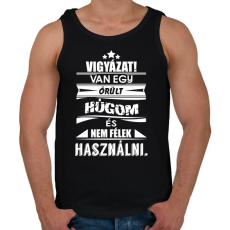 PRINTFASHION Van egy őrült húgom és... - Férfi atléta - Fekete