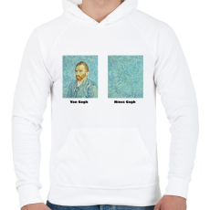 PRINTFASHION Van Gogh - nincs Gogh - Férfi kapucnis pulóver - Fehér