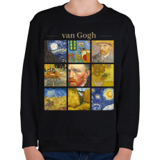 PRINTFASHION Van Gogh - részletek - Gyerek pulóver - Fekete