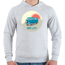 PRINTFASHION Van life 2 - Férfi kapucnis pulóver - Sport szürke