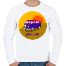 PRINTFASHION Van life 3 - Férfi pulóver - Fehér férfi pulóver, kardigán