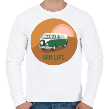 PRINTFASHION Van life 4 - Férfi pulóver - Fehér férfi pulóver, kardigán