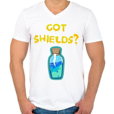 PRINTFASHION Van Shielded?  - Férfi V-nyakú póló - Fehér férfi póló