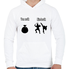 PRINTFASHION van zsák - nindzsák - Férfi kapucnis pulóver - Fehér férfi pulóver, kardigán