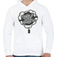 PRINTFASHION Vape it until - Férfi kapucnis pulóver - Fehér férfi pulóver, kardigán