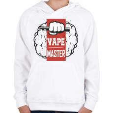 PRINTFASHION Vape master - Gyerek kapucnis pulóver - Fehér