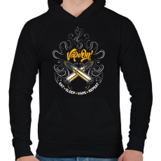 PRINTFASHION Vape on! - Férfi kapucnis pulóver - Fekete