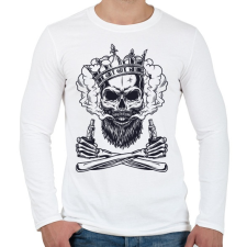 PRINTFASHION Vaper koponya - Férfi hosszú ujjú póló - Fehér férfi póló