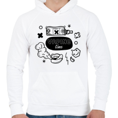 PRINTFASHION Vaping time - Férfi kapucnis pulóver - Fehér