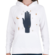 PRINTFASHION Varázs kéz - Női kapucnis pulóver - Fehér női pulóver, kardigán