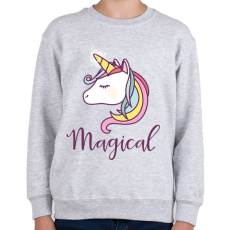PRINTFASHION Varázslatos egyszarvú - Gyerek pulóver - Sport szürke