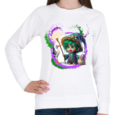 PRINTFASHION Varázslófiú gólyával és kisbabával - Női pulóver - Fehér női pulóver, kardigán