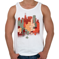 PRINTFASHION Város kirakó - Férfi atléta - Fehér atléta, trikó