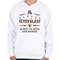 PRINTFASHION Varras tetoválás - Gyerek kapucnis pulóver - Fehér