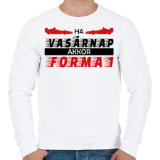 PRINTFASHION Vasárnap - Forma 1 - Férfi pulóver - Fehér férfi pulóver, kardigán