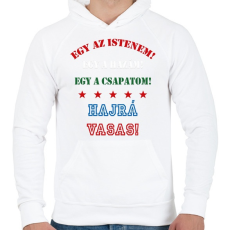 PRINTFASHION Vasas - Férfi kapucnis pulóver - Fehér