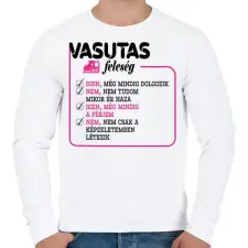 PRINTFASHION Vasutas feleség - Férfi pulóver - Fehér férfi pulóver, kardigán