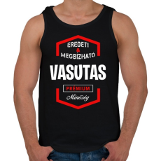 PRINTFASHION Vasutas prémium minőség - Férfi atléta - Fekete
