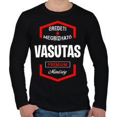 PRINTFASHION Vasutas prémium minőség - Férfi hosszú ujjú póló - Fekete