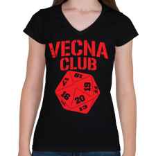 PRINTFASHION Vecna Club - Női V-nyakú póló - Fekete női póló