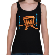 PRINTFASHION Vector Fighter - Női atléta - Fekete női trikó