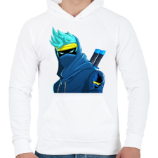 PRINTFASHION Vector Fortnite Ninja  - Férfi kapucnis pulóver - Fehér férfi pulóver, kardigán