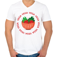 PRINTFASHION Vega tál - Férfi V-nyakú póló - Fehér