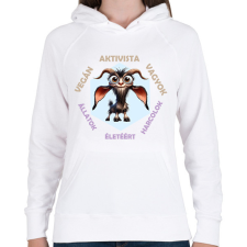 PRINTFASHION Vegán aktivista  - Női kapucnis pulóver - Fehér női pulóver, kardigán