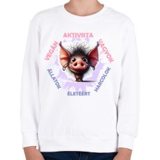 PRINTFASHION Vegán aktivista póló - Gyerek pulóver - Fehér