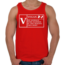 PRINTFASHION VEGAN - Férfi atléta - Piros atléta, trikó