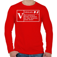 PRINTFASHION VEGAN - Férfi hosszú ujjú póló - Piros férfi póló