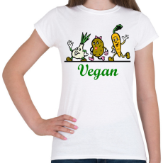 PRINTFASHION Vegán - gyökérzöldségek - Női póló - Fehér