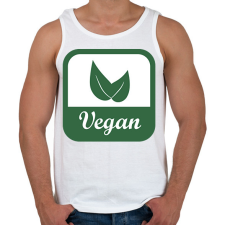 PRINTFASHION Vegán logó - Férfi atléta - Fehér atléta, trikó