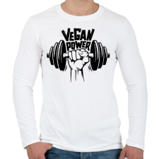 PRINTFASHION Vegan Power - Férfi hosszú ujjú póló - Fehér férfi póló