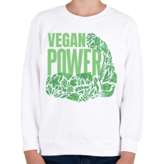PRINTFASHION Vegan power - Gyerek pulóver - Fehér