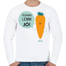 PRINTFASHION Vegának lenni jó! - Férfi pulóver - Fehér férfi pulóver, kardigán