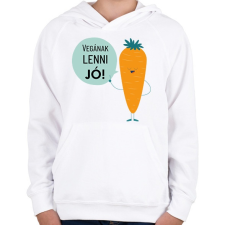 PRINTFASHION Vegának lenni jó! - Gyerek kapucnis pulóver - Fehér gyerek pulóver, kardigán