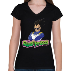 PRINTFASHION Vegeta a herceg - Női V-nyakú póló - Fekete