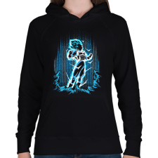 PRINTFASHION vegeta - Női kapucnis pulóver - Fekete női pulóver, kardigán