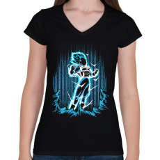 PRINTFASHION vegeta - Női V-nyakú póló - Fekete