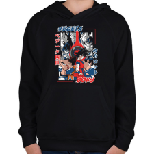 PRINTFASHION Vegeta vs goku - Gyerek kapucnis pulóver - Fekete gyerek pulóver, kardigán