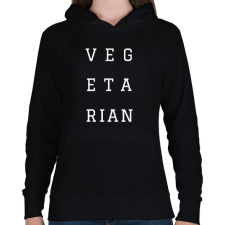 PRINTFASHION Vegetarian - Női kapucnis pulóver - Fekete női pulóver, kardigán