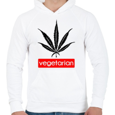 PRINTFASHION Vegetáriánusoknak - Férfi kapucnis pulóver - Fehér férfi pulóver, kardigán