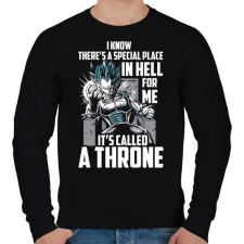 PRINTFASHION Vegita Trón - Férfi pulóver - Fekete férfi pulóver, kardigán