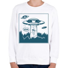 PRINTFASHION Végre - UFO - Gyerek pulóver - Fehér gyerek pulóver, kardigán