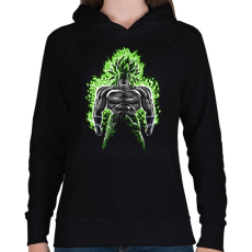 PRINTFASHION Végtelen zöld erő - Női kapucnis pulóver - Fekete